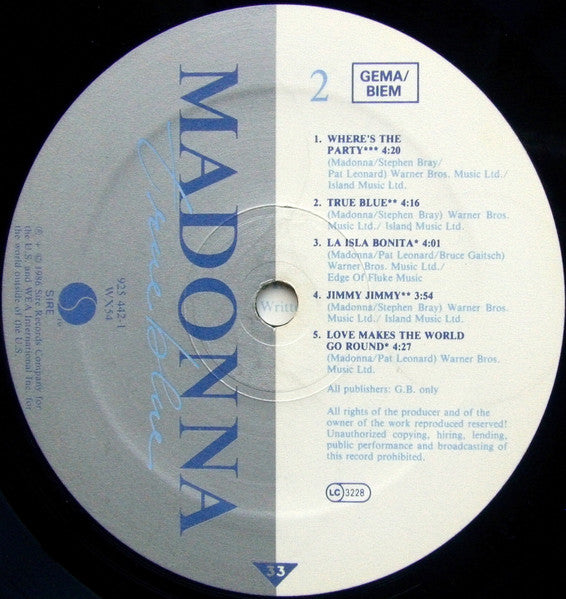Madonna - True Blue (LP Tweedehands)
