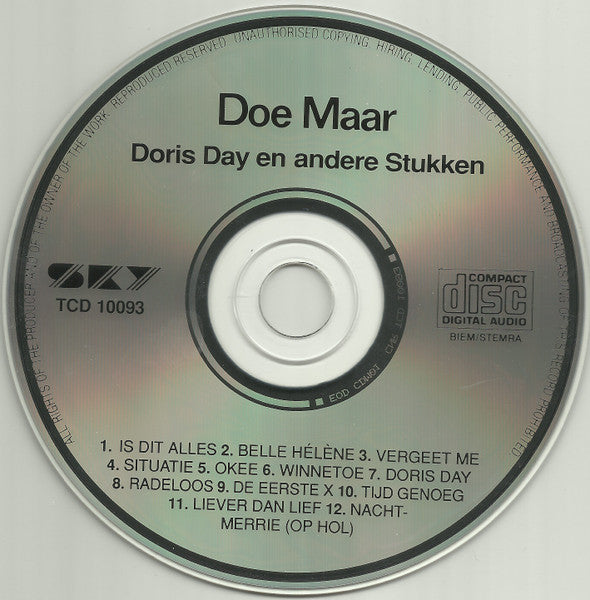 Doe Maar - Doris Day En Andere Stukken (CD Tweedehands)