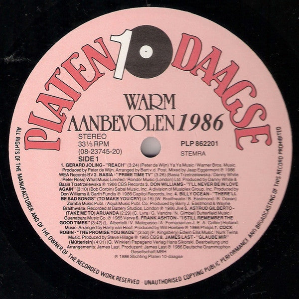 Various - Warm Aanbevolen 1986 (LP Tweedehands)