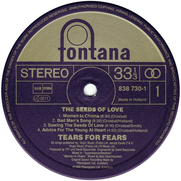 Tears For Fears - The Seeds Of Love (LP Tweedehands) - Discords.nl