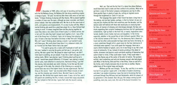 Pat Metheny W/ Dave Holland & Roy Haynes - Question And Answer (CD Tweedehands)