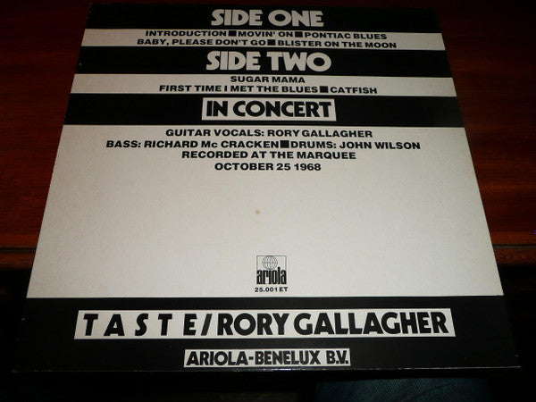 Taste Featuring Rory Gallagher - In Concert (LP Tweedehands)