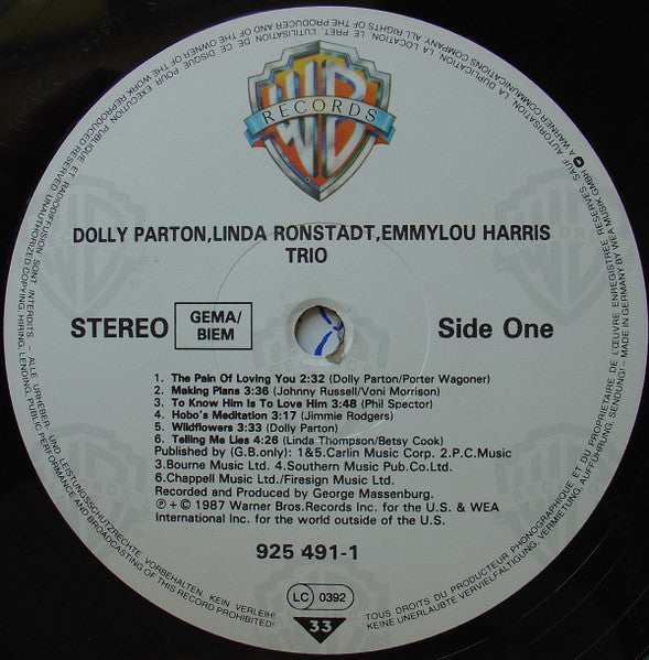 Dolly Parton, Linda Ronstadt, Emmylou Harris - Trio (LP Tweedehands)