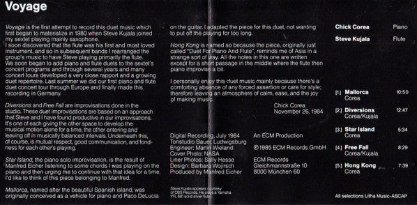 Chick Corea / Steve Kujala - Voyage (CD Tweedehands) - Discords.nl