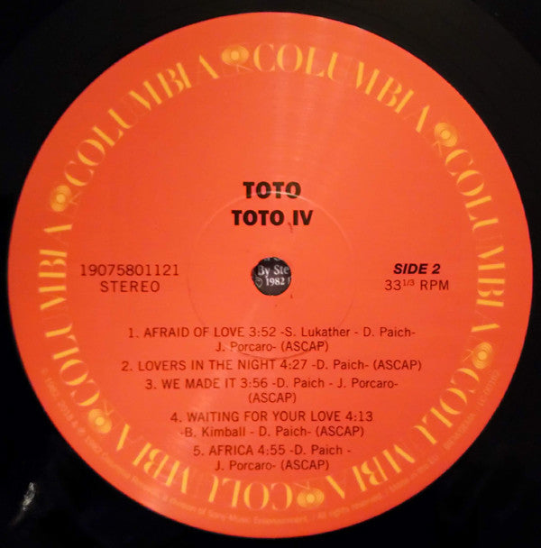 Toto - Toto IV  (LP) - Discords.nl