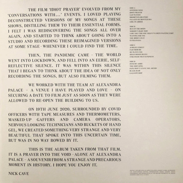 Nick Cave & The Bad Seeds - Idiot Prayer (Nick Cave Alone At Alexandra Palace)  (LP) - Discords.nl