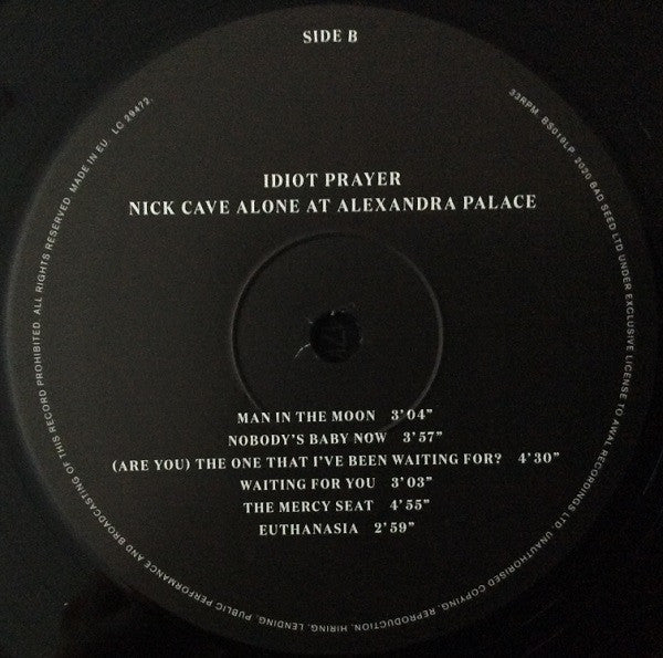 Nick Cave & The Bad Seeds - Idiot Prayer (Nick Cave Alone At Alexandra Palace)  (LP) - Discords.nl