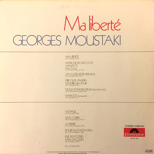 Georges Moustaki - Ma Liberté (LP Tweedehands) - Discords.nl