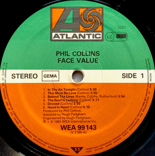 Phil Collins - Face Value (LP Tweedehands)