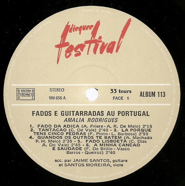 Amália Rodrigues - Fados E Guitarradas Au Portugal (LP Tweedehands)