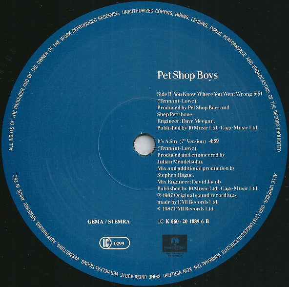 Pet Shop Boys - It's A Sin (LP Tweedehands)
