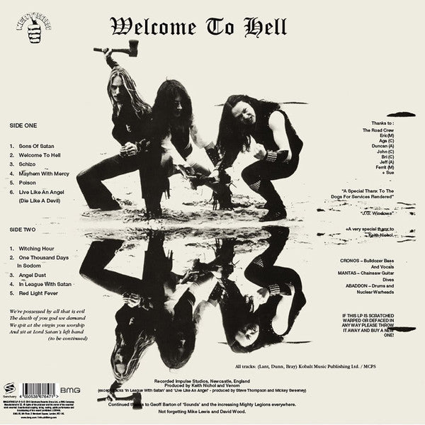 Venom (8) : Welcome To Hell (LP, Album, RE, 40t)