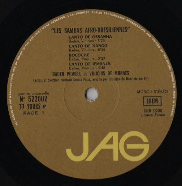 Baden Powell & Vinicius De Moraes - Os Afro Sambas (LP Tweedehands)