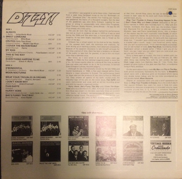 Dizzy Gillespie - Dizzy! (LP Tweedehands) - Discords.nl