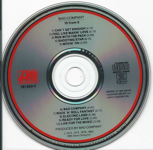 Bad Company (3) - 10 From 6 (CD Tweedehands) - Discords.nl