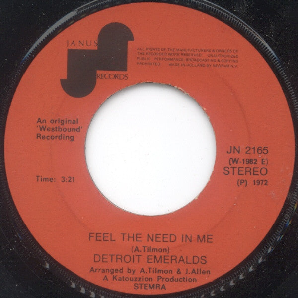 Detroit Emeralds - Feel The Need In Me (7-inch Tweedehands)