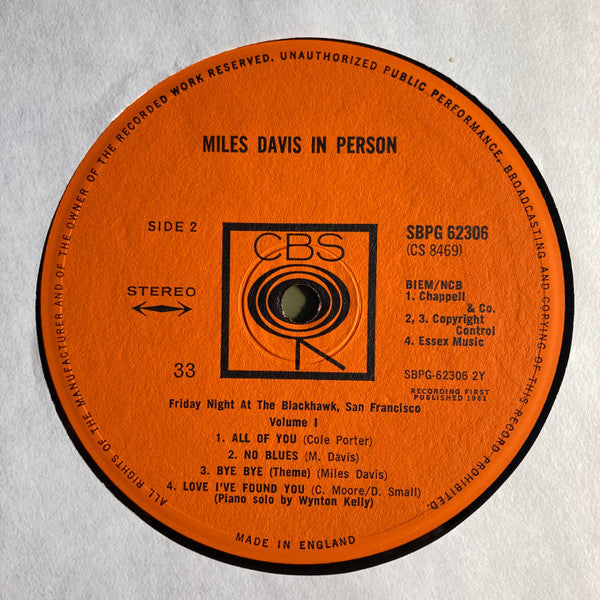 Miles Davis - In Person, Friday Night At The Blackhawk, San Francisco, Volume I (LP Tweedehands)