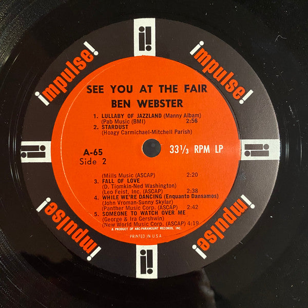 Ben Webster - See You At The Fair (LP Tweedehands) - Discords.nl