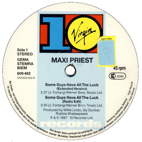 Maxi Priest - Some Guys Have All The Luck (12" Tweedehands)