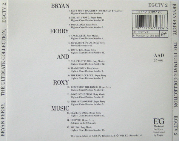 Bryan Ferry With Roxy Music - The Ultimate Collection (CD)