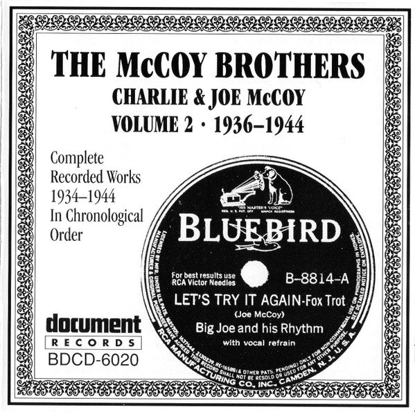 McCoy Brothers  --  Charlie McCoy (2) & Joe McCoy - Complete Recorded Works 1934-1944 In Chronological Order, Volume 2 (1936-1944) (CD)