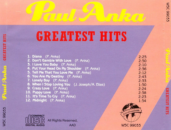 Paul Anka - Greatest Hits (CD)