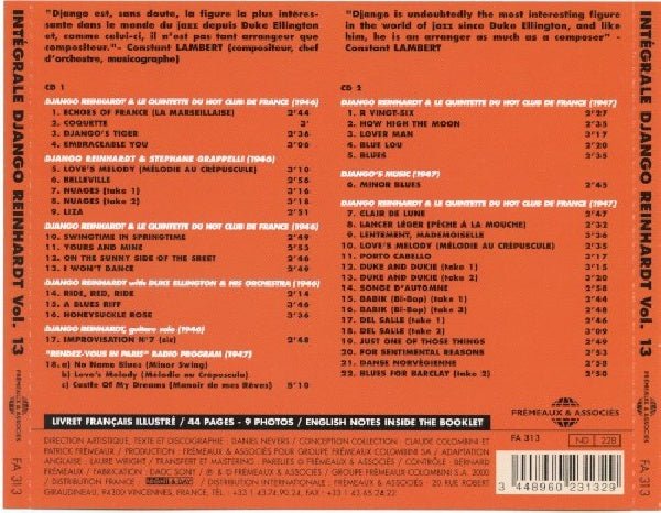 Django Reinhardt - Integrale vol.13 - echoes of france (CD)