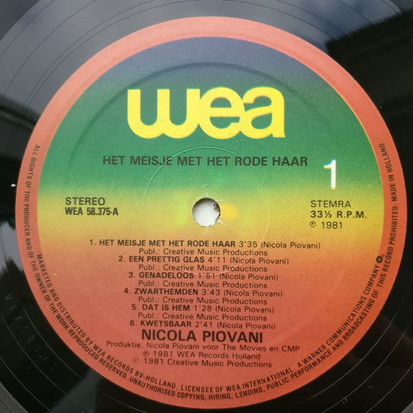 Nicola Piovani - Het Meisje Met Het Rode Haar (LP Tweedehands)