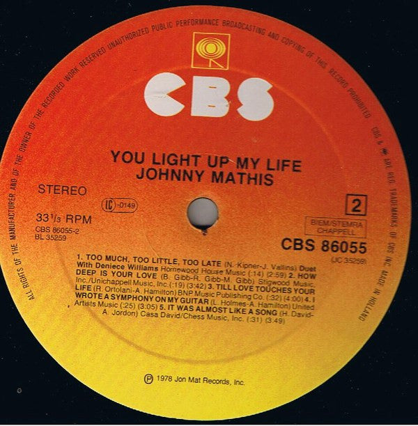 Johnny Mathis - You Light Up My Life (LP Tweedehands) - Discords.nl