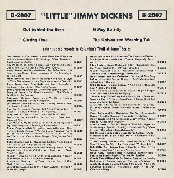 Little Jimmy Dickens - "Little" Jimmy Dickens (7-inch Tweedehands) - Discords.nl