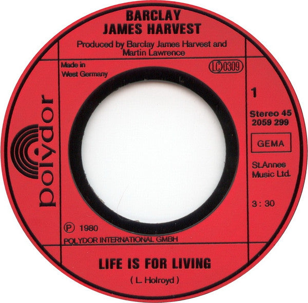 Barclay James Harvest - Life Is For Living (7-inch Tweedehands)