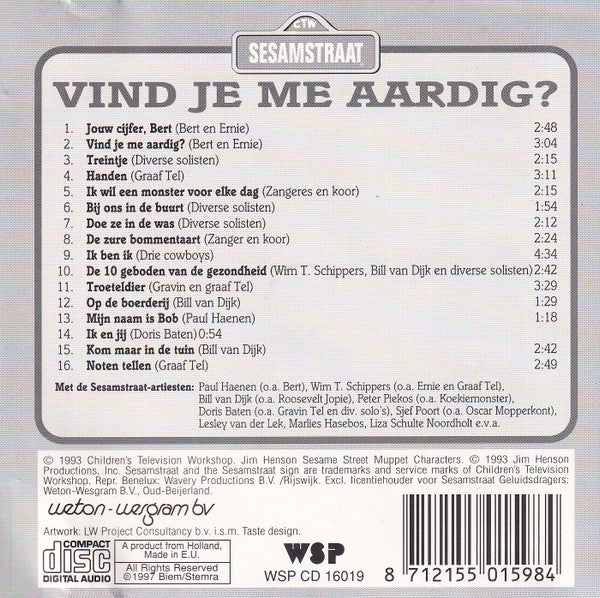 Sesamstraat - Vind Je Me Aardig? En Andere Hits Uit Sesamstraat! (CD)