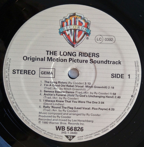 Ry Cooder - The Long Riders (Original Sound Track) (LP Tweedehands) - Discords.nl