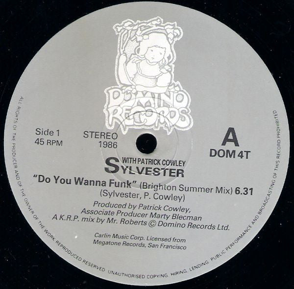 Sylvester With Patrick Cowley - "Do You Wanna Funk" b/w "Menergy" + "Do You Wanna Funk" (12" Tweedehands)