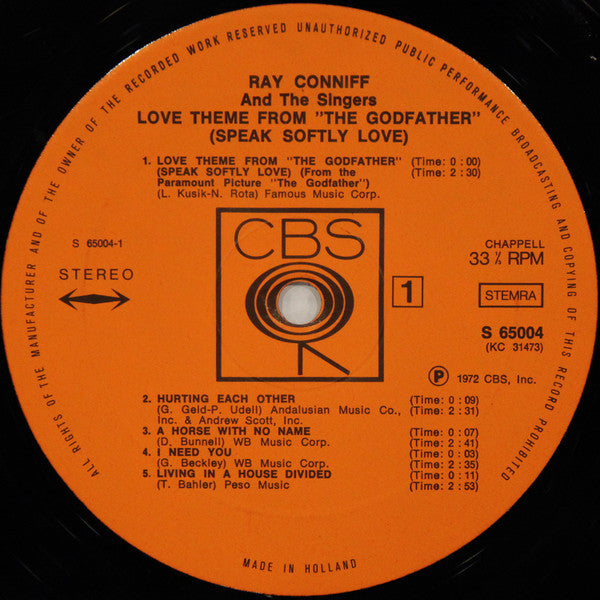 Ray Conniff And The Singers - Love Theme From "The Godfather" (Speak Softly Love) (LP Tweedehands)