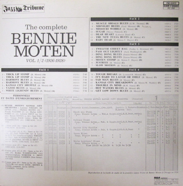 Bennie Moten - The Complete Bennie Moten Vol. 1/2 (1926-1928) (LP Tweedehands) - Discords.nl