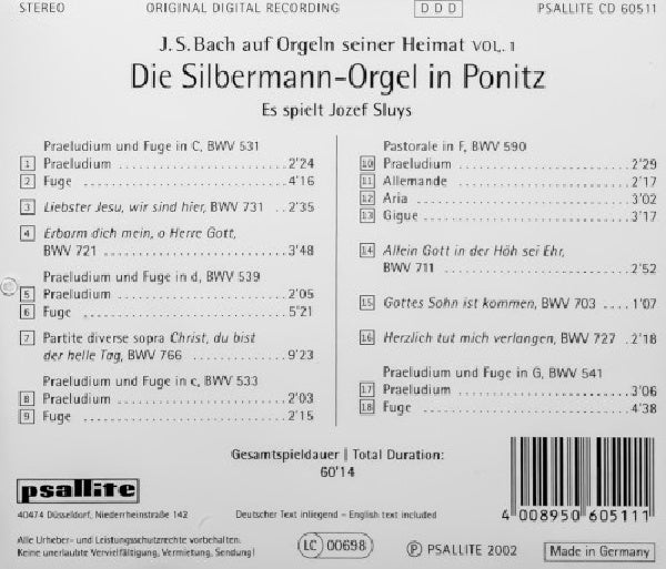 Johann Sebastian Bach - J.s. bach auf orgeln sein (CD) - Discords.nl