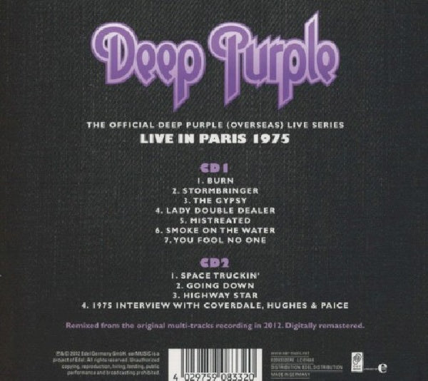 Deep Purple - Paris 1975 (CD) - Discords.nl