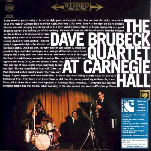 Dave Brubeck -quartet- - At carnegie hall (LP) - Discords.nl