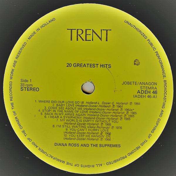 Supremes, The - 20 Greatest Hits (LP Tweedehands)