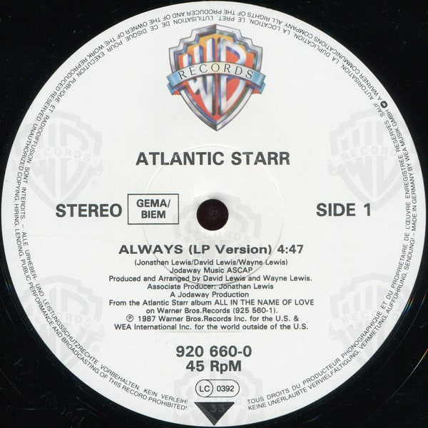 Atlantic Starr - Always (12" Tweedehands) - Discords.nl