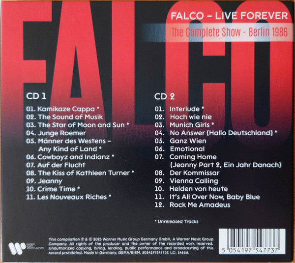 Falco - Live Forever (The Complete Show – Berlin 1986) (CD)