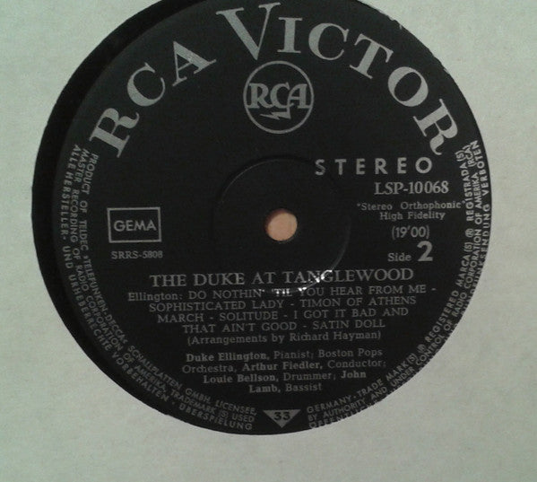 Duke Ellington - Boston Pops Orchestra / Arthur Fiedler - The Duke At Tanglewood (LP Tweedehands)