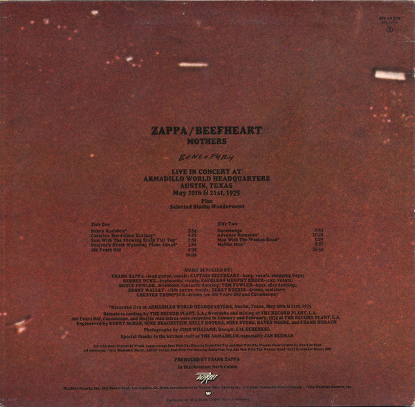 Frank Zappa / Captain Beefheart / Mothers, The - Bongo Fury (LP Tweedehands) - Discords.nl