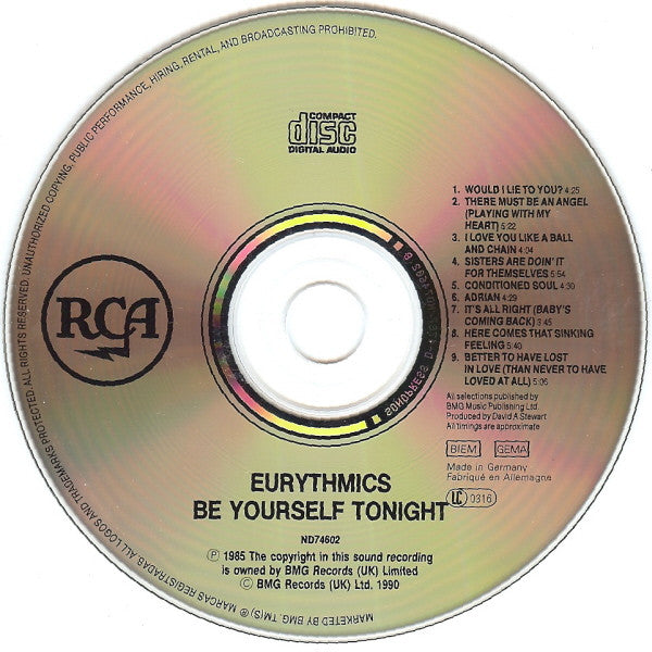 Eurythmics - Be Yourself Tonight (CD Tweedehands) - Discords.nl