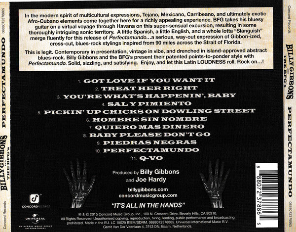 Billy Gibbons and The BFG's - Perfectamundo (CD)