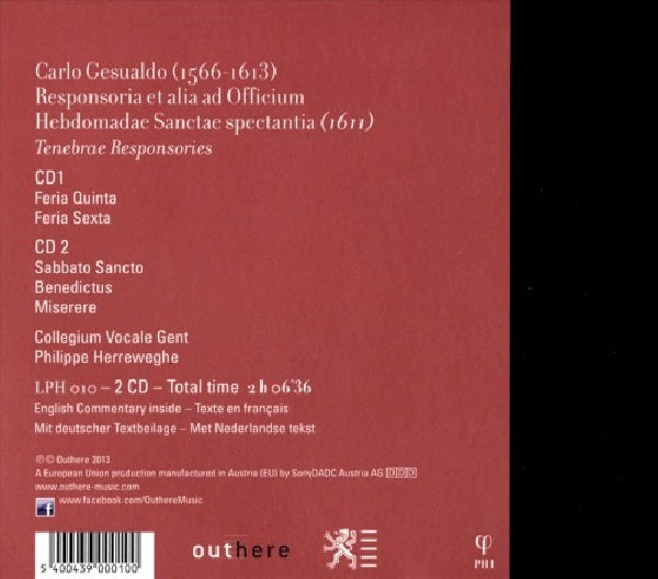 C. Gesualdo - Responsoria 1611 (CD) - Discords.nl