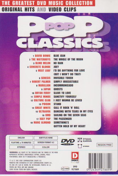 Various - Pop Classics (Original Hits And Video Clips) (DVD Tweedehands)