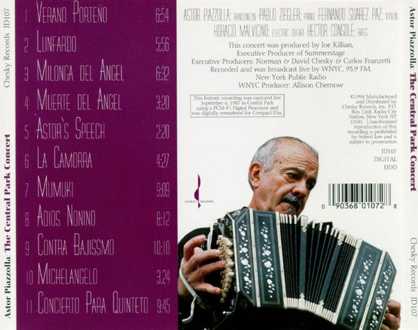 Astor Piazzolla - The Central Park Concert (CD Tweedehands) - Discords.nl