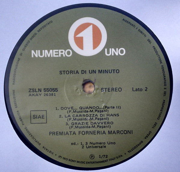 Premiata Forneria Marconi - Storia Di Un Minuto (LP Tweedehands) - Discords.nl